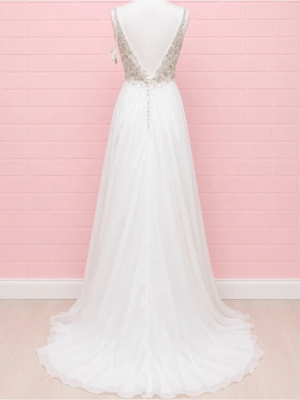 Mori Lee Beaded V-Neck Ivory Wedding Gown